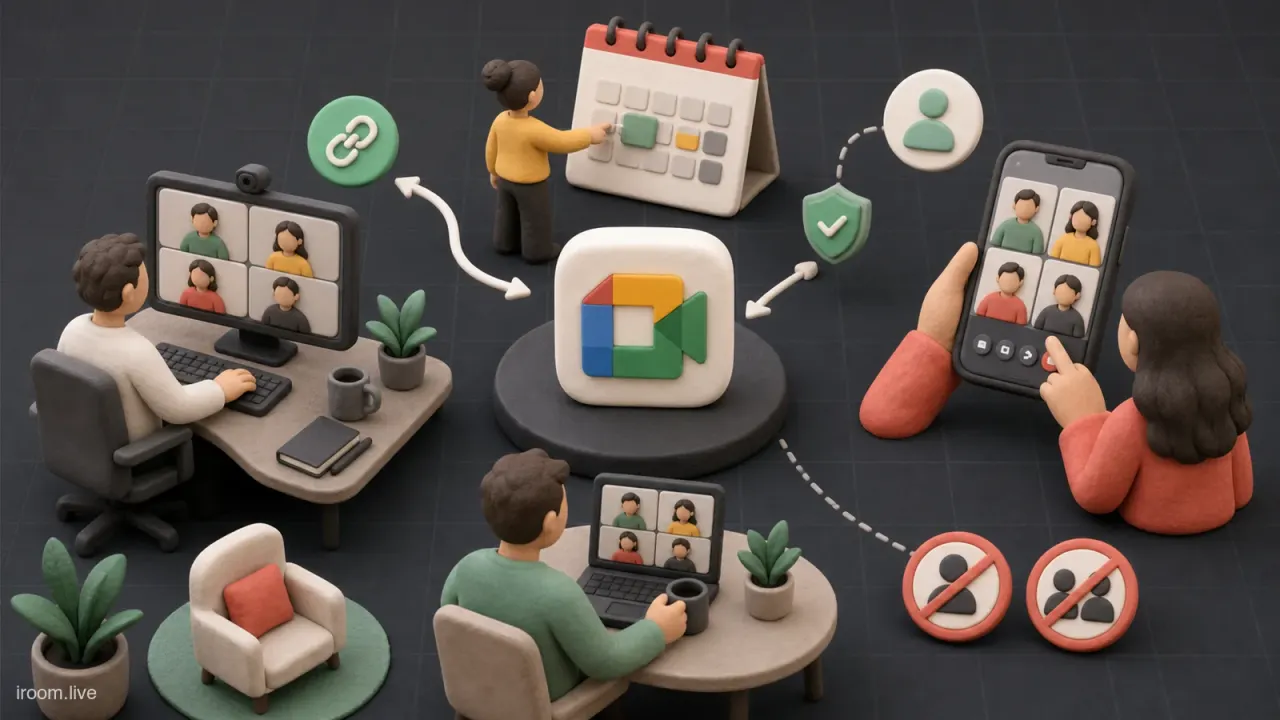 کاور ورود صحیح به Google Meet در کامپیوتر و موبایل با حساب مناسب
